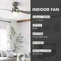 CO-Z 52-Inch Ceiling Fan Brushed Nickel Finish with 2 Silver ABS Blades and White Glass 15W LED Light Kit (Brushed Nickel)