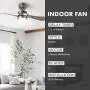 CO-Z 52-Inch Ceiling Fan Brushed Nickel Finish with 2 Silver ABS Blades and White Glass 15W LED Light Kit (Brushed Nickel)