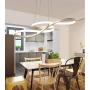 Modern Pendant Lighting White LED Pendant Light for Contemporary Living Dining Room Kitchen Island Dimmable Chandelier Dimming Ceiling Lamp Minimalist Wave Hanging Light Fixture with Remote (White)
