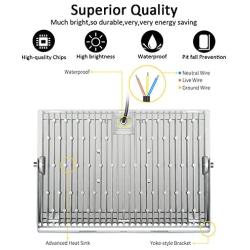 Heilsa 200W LED Flood Light, 22000LM 6000-6500K (Cold White) IP67 Waterproof Super Bright Outdoor Floodlight for Garden Yard, Party, Lawn, Playground, Basketball Court