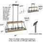 LALUZ Farmhouse Chandelier, Smart Faux Wood Metal Light Fixture for Dining Room, Kitchen Island, Living Room and Foyer, Flawlessly Compatible with Alexa and Google Assistant, App Controlled