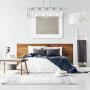 FIMITECH Chandeliers Contemporary Rectangle 5-Light Dining Room Lighting, Adjustable Rods, Fixtures Hanging, Ceiling Light Kitchen Island Cage Pendant Lights with Glass Shade (Chrome)
