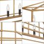 KSANA Gold Chandelier, Island Lights for Kitchen, 5-Light Modern Linear Chandeliers, 30” Large Metal Rectangle Light Fixture for Dining Room