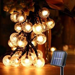 Globe Outdoor Solar String Lights, 39.4Ft 100LED  Waterproof Solar Powered Outdoor Lights, 8 Modes Crystal Balls Decorative Fairy Lighting for Christmas Lights ,Tree, Patio,Garden, Yard--Yellow