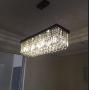 Moooni Rectangular Clear Crystal Chandelier Lighting Modern Dining Room Pendant Lighting Painted Black Finish L31.5'' x W9.8'' x H9.8''