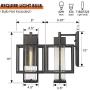 Osimir Outdoor Wall Sconce 2 Pack, Farmhouse Style Exterior Wall Lantern in Black Finish with Bubble Glass Lamp Shade, 15 inch Modern Outdoor Lighting Fixtures 2375/1WL-2PK