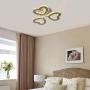 Modern 3 Heart Rings Crystal Chandelier Ceiling Light Fixture LED Pendant Lamp for Bedroom Kitchen Hallway (Heart Warm White)