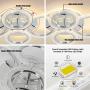 Garwarm Modern Ceiling Light 58W Dimmable Flush Mount LED Ceiling Lamp 4 Rings Acrylic Ceiling Chandelier for Living Room Dining Room Bedroom,Chrome