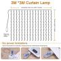 Window Curtain String Light 300 LED 8 Lighting Modes Fairy Lights Remote Control USB Powered Waterproof Lights for Christmas Bedroom Party Wedding Home Garden Wall Decorations (Warm White)