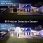 Solar Lights Outdoor, Lachesis 3 Heads Motion Sensor Security Lights Solar Powered, IP65 Waterproof 114 LED Flood Lights Motion Detected Spotlight 360° Rotatable for Porch Entryways Garage - 2 Pack