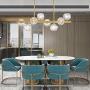 NOXARTE Brass Chandelier Modern Crystal Gold Sputnik Pendant Light Flush Mount for Dining Room Hallway Bedroom 8 Lights