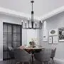 NILOAH 6-Light Chandelier Light Fixture - Black Metal Lighting Fixtures Ceiling Chandelier, Modern Home Industrial Style Pendant Light Fixture, for Dining Room Living Room
