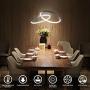 Royal Pearl Modern Chandelier LED 2 Rings Adjustable Pendant Light Contemporary 46W 2300LM Cool White 6000k Pendant Chandelier for Living Room Foyer Kitchen Entry Dining Room, Silver