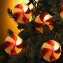 Romasaty Candy Christmas String Lights, 8.5Ft Sugar Peppermints Candy Lights with 10 Bulbs for Outdoor & Indoor Christmas Party Tree Decoration Lights