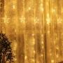 12 Stars 138-LED Lights - Remote Control Star Curtain Fairy Lights with 8 Lighting Modes, Decoration Lights for Bedrooms, Christmas, Weddings, Party (Warm White)