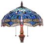 Tiffany Floor Lamp, Capulina Handcrafted Stained Glass Lamp, Beautiful Dragonfly Style Tiffany Pole Lamp, Stained Glass Floor Lamps, Stained Glass Floor Lamp (Tall: 66 x H18 inches)
