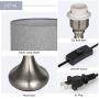 HAITRAL Modern Table Lamps - Small Nightstand Lamps Set of 2, Bedside Desk Lamps for Bedroom, Office, Living Room, Silver