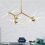 Modern Industrial Chandelier Metal Glass LED Branch Chandeliers Pendant Lamp Light DIY Ceiling Fixtures for Living Room Dining Room Lamps