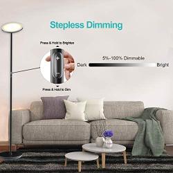 Nekteck LED Floor Lamp, Bright Lighting Torchiere Floor Lamps for Living Rooms, Bedrooms and Office with Modern Design and Touch Control Tall Standing Pole Light, 30w/2000LM, 3000K Warm White