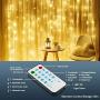 Curtain String Lights, 300 Brilliant LED Lights USB Powered Window String Light, IP64 Waterproof Decorative Lights for Wedding, Home, Party, Bedroom (Warm Light) (9.8ftx9.8ft)