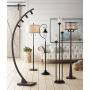 Durango Rustic Floor Lamp 3-Light Oiled Bronze Metal Brown Sheer Shade Antique LED Edison Bulbs for Living Room Bedroom - Franklin Iron Works