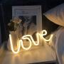 Love Neon Sign, LED Neon Light Sign for Wall Decor, Love Neon Sign Warm White Children Kids Gifts Neon Lights for Bedroom Sign Girls Room Decoration Accessory,Warm White Christmas Decor Light