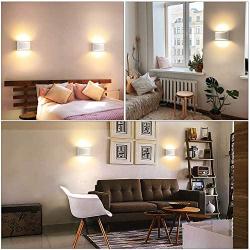 Lightess Dimmable Wall Sconce, Modern Wall Sconce Set of 2, Indoor Up Down Wall Mounted Lamps, LED Hallway Wall Sconce Lamps, White Wall Lights for Bedroom Living Room Stairs, Warm White