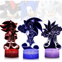 Sonic The Hedgehog Night Light Anime Table Lamp with Remote Control Kids Bedroom Decoration, Creative Lighting for Kids and Sonic The Hedgehog Fans Christmas and Birthday Gifts (Modeling)