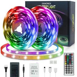 LED Strip Lights, Demorex 50ft LED Rope Lights Color Changing 5050 RGB LEDs with Remote and Control Box for Home, Bedroom, Kitchen, DIY Decoration