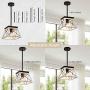 Henveton Farmhouse Pendant Light,1 Light Kitchen Island Lighting Fixtures,Metal Vintage Farmhouse Chandeliers Industrial Ceiling Hanging Linear Fixture for Dining Room, Living Room and Entryway…