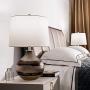 Maxax Table Lamps Set of 2 Glass Beside Nightstand Lamps for Bedroom, Living Room,Gray Finish