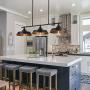 Farmhouse Lighting Iron 3-Lights E26 Base Indoor Island Pendant Light Industrial Light Fixture, Perfect for Kitchen Island Dining Room Bedroom Cafe Bar Pool Table Matte Black