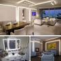 White LED Strip Lights, WOBANE Dimmable LED Light Strip Kit, 16.4ft Flexible Tape Lights for Bedroom,Kitchen,Under Cabinet,Bright 6500K Daylight, LED Mirror Lighting for Vanity Makeup Dressing Table