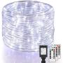 66Ft LED Rope Lights Outdoor 2 Pack Totally 132Ft, Daylight White 335 LEDs Waterproof Fairy String Light 8 Modes Flexible Dimmable Plug-in Twinkle Rope Lights for Bedroom Patio Wedding Christmas Party