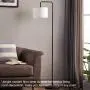 Innqoo LED Floor Lamp with Hanging Lamp Shade, Modern Standing Lamp with Foot Switch, Simple Basic Floor Lamp for Living Room, Bedroom(Without Bulb)