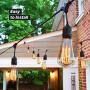 Brightech Ambience Pro - Outdoor Edison String Lights - Dimmable Vintage Filament Bulbs Create Old Time Bistro Ambience On Your Patio - Commercial Grade Weatherproof - 48 Ft Market Lights