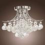 Chandelier Modern K9 Crystal Raindrop Chandelier Lighting Flush Mount LED Ceiling Light Fixture for Dining Room Bathroom Bedroom Livingroom Pendant Lamp 11''H 16''W