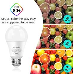 MikeWin Outdoor Dusk to Dawn Light Bulbs, 12W(100W Equivalent), 6 Pack E26 5000K, Built-in Photocell Detector, Auto On/Off, Smart Sensor LED Lighting Bulb for Porch Hallway Garage Boundary
