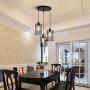 3-Lights Chandelier,Black Metal Ceiling Light Fixture,Rural Lighting for Farmhouse Kitchen Island Dining Room Living Room