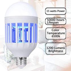 GLOUE Bug Zapper Light Bulb, 2 in 1 Mosquito Killer Lamp UV Led Electronic Insect & Fly Killer