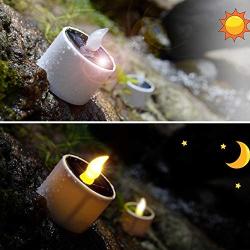 6pcs Solar Tea Lights, PChero Waterproof Rechargeable LED Flameless Tealight Candles with Dusk to Dawn Light Sensor for Lantern Window Outdoor Camping Emergency Home Decor