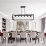 6 Light VINLUZ Classic Kitchen Island Pendnat Light Oil Rubbed Bronze Linear Adjustable Rectangle Chandelier for Dining Room Kitchen