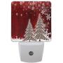 Vdsrup Christmas Tree Night Light Set of 2 Winter Snowflakes Plug-in LED Nightlights Auto Dusk-to-Dawn Sensor Lamp for Bedroom Bathroom Kitchen Hallway Stairs Xmas Decorations