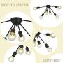 VINLUZ 6-Light Sputnik Chandelier Black Mid Century Modern Ceiling Light Industrial Pendant Lighting for Kitchen Dining Room Living Room