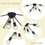 VINLUZ 6-Light Sputnik Chandelier Black Mid Century Modern Ceiling Light Industrial Pendant Lighting for Kitchen Dining Room Living Room