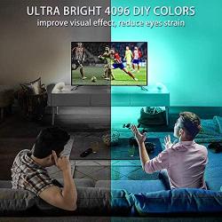 Led Strip Lights 6.56 Feet, Rgb Tv Led Backlight 4096 Diy Colors Changing Rope lights 30mins Timing off Light Strip 5v Usb Powered Led Tape Light Kits for 32-58in Tv Monitor Bedroom Desk Ambient Light