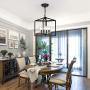 Industrial Metal Modern Lanten Chandelier Lighting Fixture 4 Clear Glass Shades for Dining Room, Kitchen, Living Room
