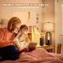Touch Bedside Table Lamps with Rotary Switch Set of Two, 3-Way Dimmable Bedroom Living Room Lamps with USB Charging Ports, Industrial Nightstand Lamp with Fabric Lampshade for Reading, Bulbs Included