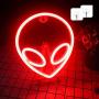 Wanxing Alien Neon Signs LED Neon Wall Sign Red Neon Lights for Bedroom Kids Room Hotel Shop Restaurant Game Office Wall Art Decoration Sign Party Supply Gift (Red)