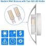 Aluminum Modern LED Wall Sconces Set of 2, 15 W 3000K Warm White Up and Down Lighting Fixture Lamps for Stairway, Bedroom, Hallway, Basement, Cafes, Wall-Mounted or Plug in (4 G9 Bulbs Included)